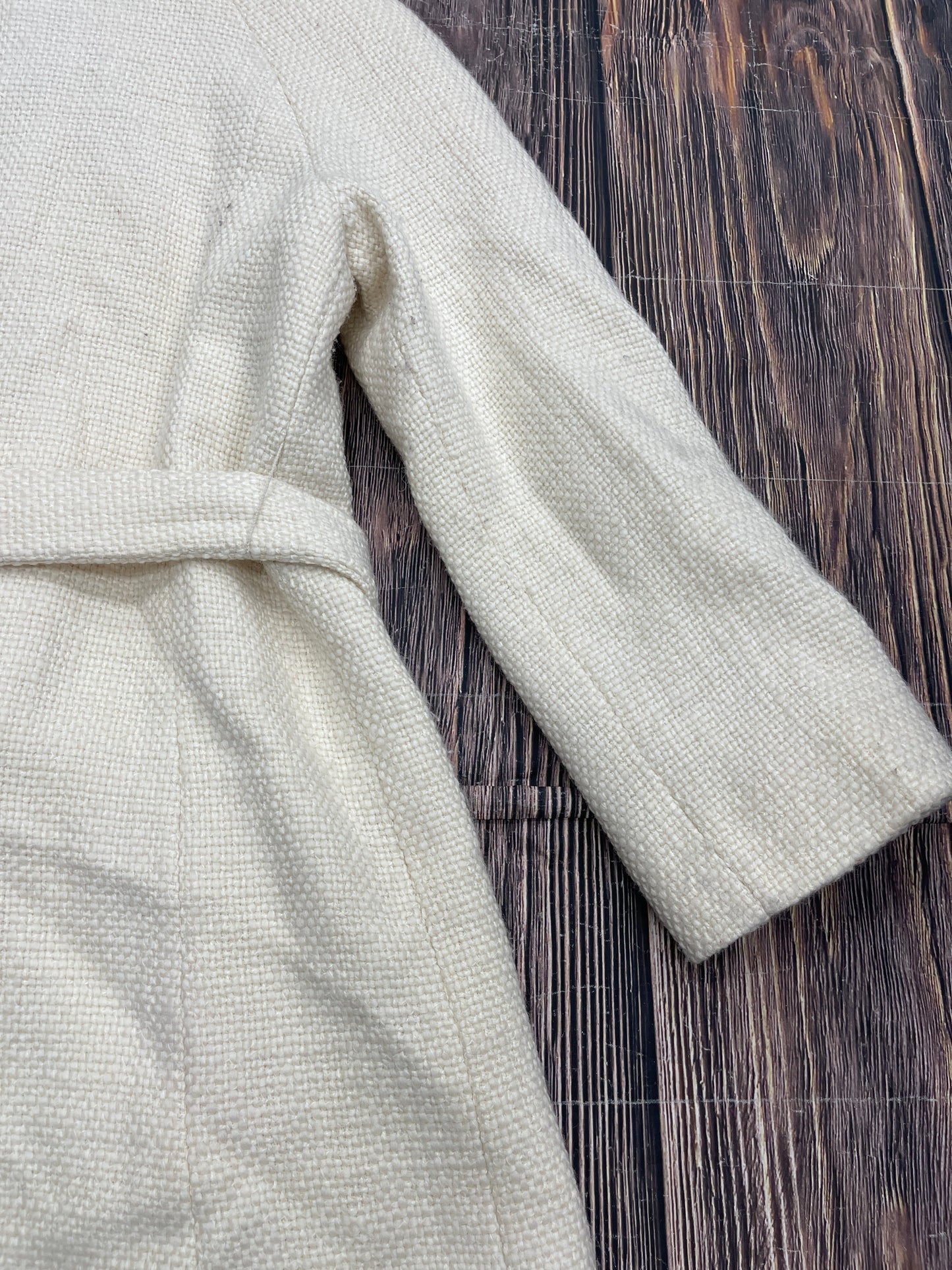 Coat Trench Coat By Cma In Cream, Size: 8