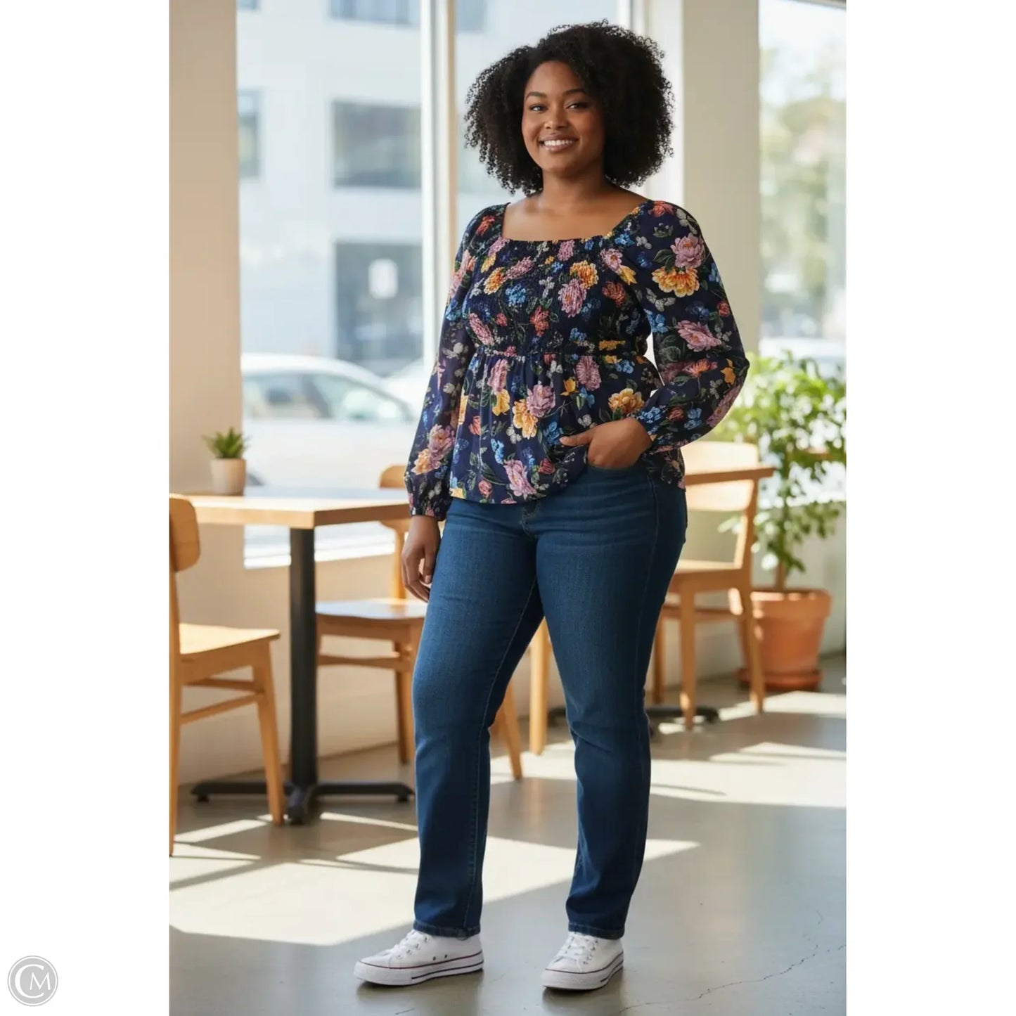 Top Long Sleeve By Torrid In Blue, Size: 1x