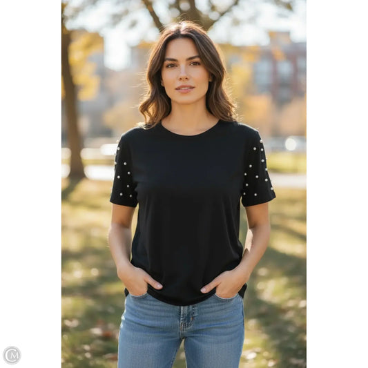 Top Short Sleeve By Express In Black, Size: M