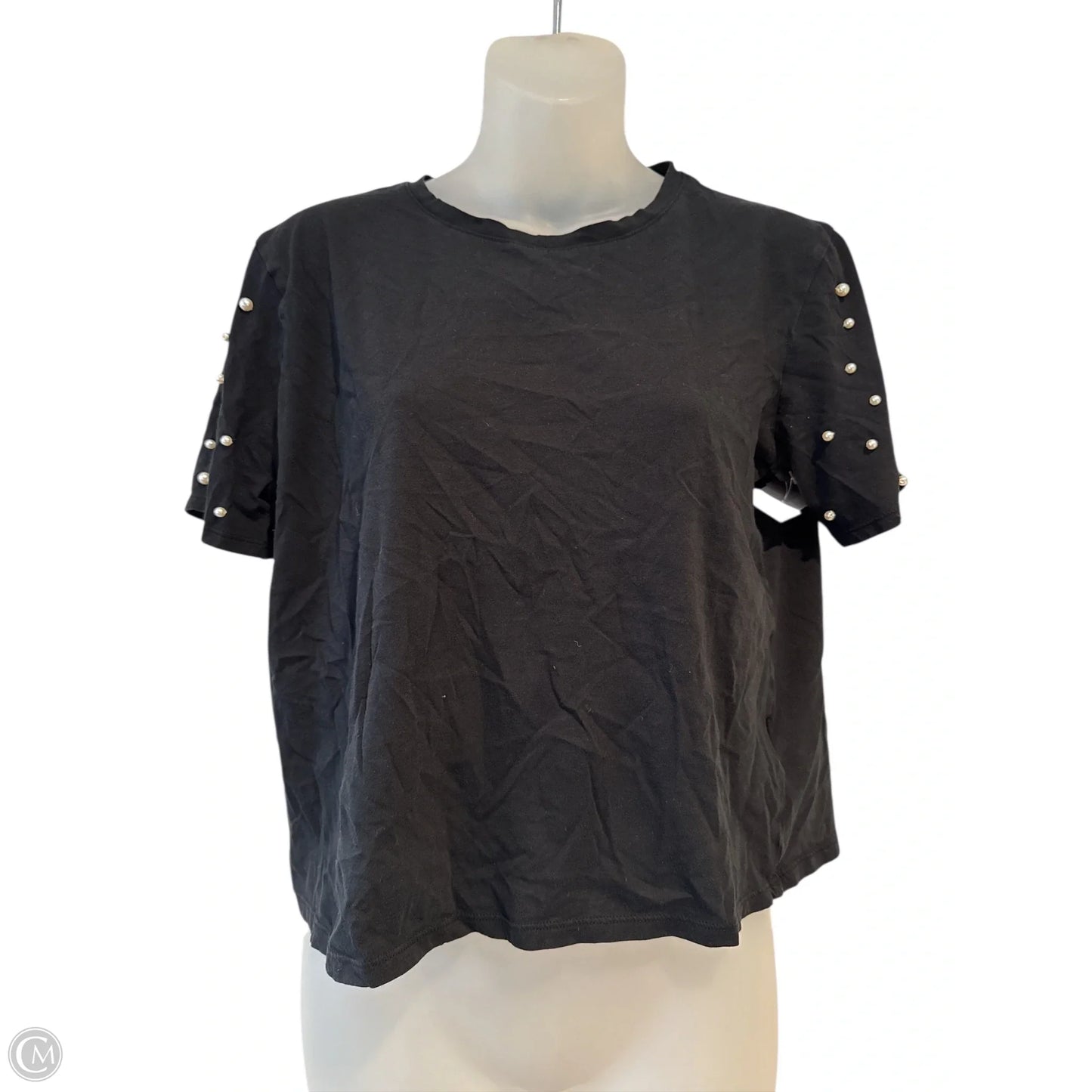 Top Short Sleeve By Express In Black, Size: M