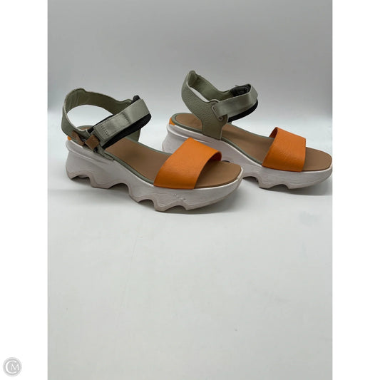 Sandals Heels Block By Sorel In Orange, Size: 10