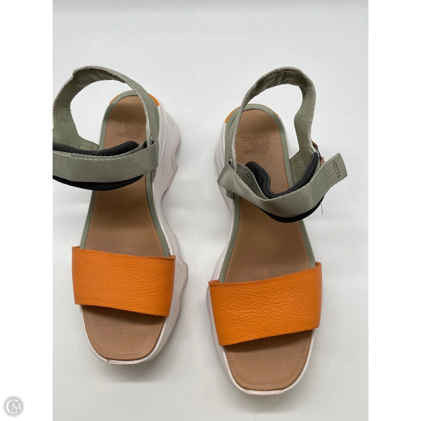 Sandals Heels Block By Sorel In Orange, Size: 10