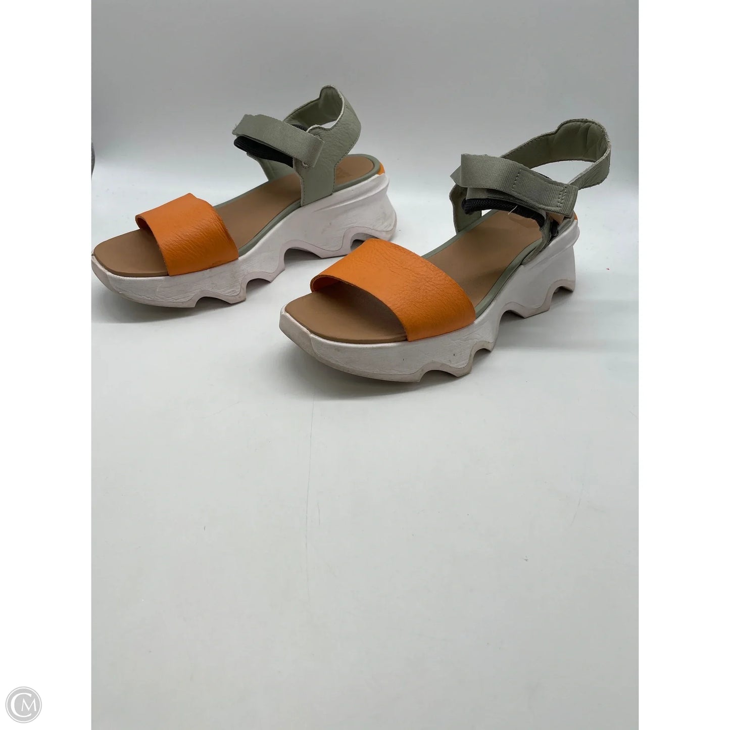 Sandals Heels Block By Sorel In Orange, Size: 10
