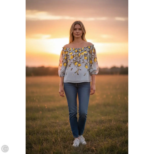 Top Long Sleeve By White House Black Market In Blue, Size: M