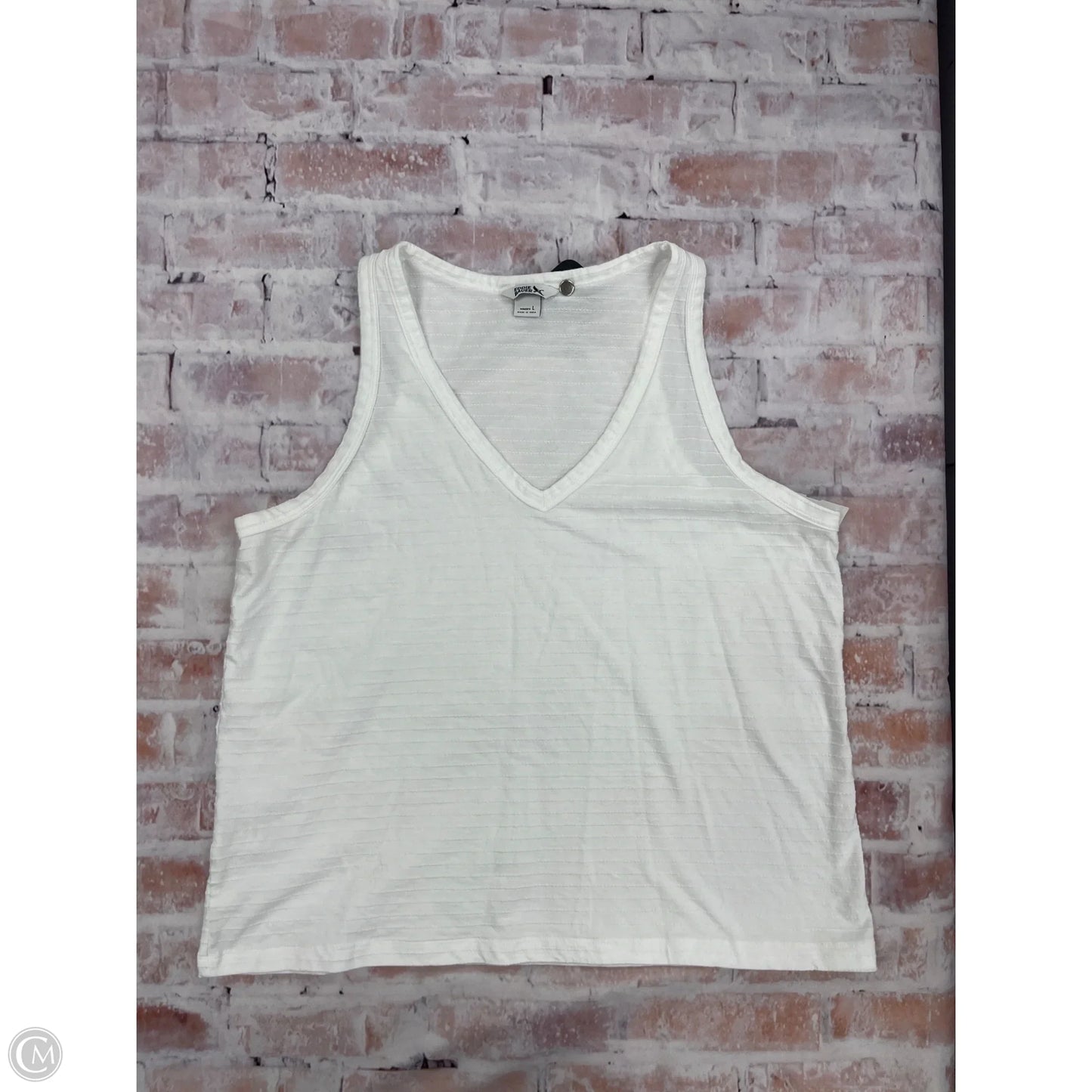 Top Sleeveless By Chicos In White, Size: L