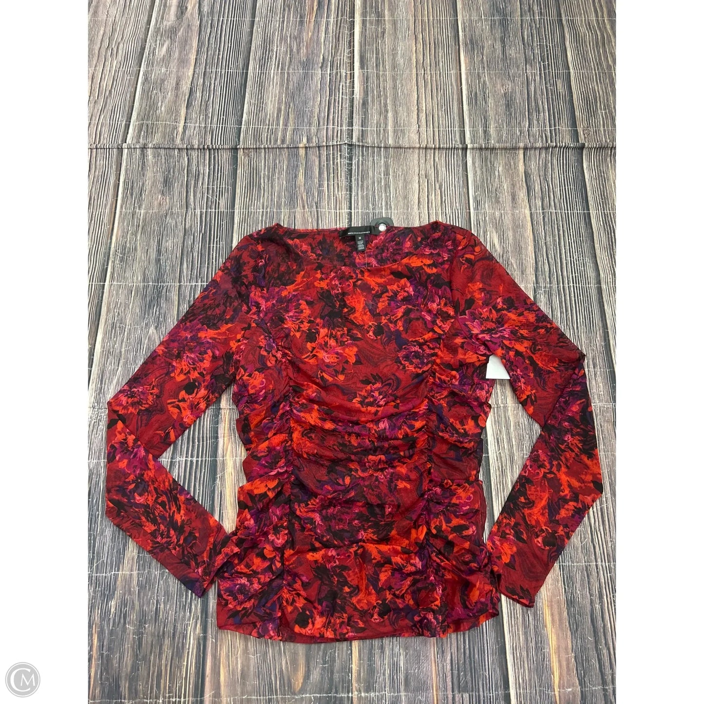 Top Long Sleeve By White House Black Market In Red, Size: M