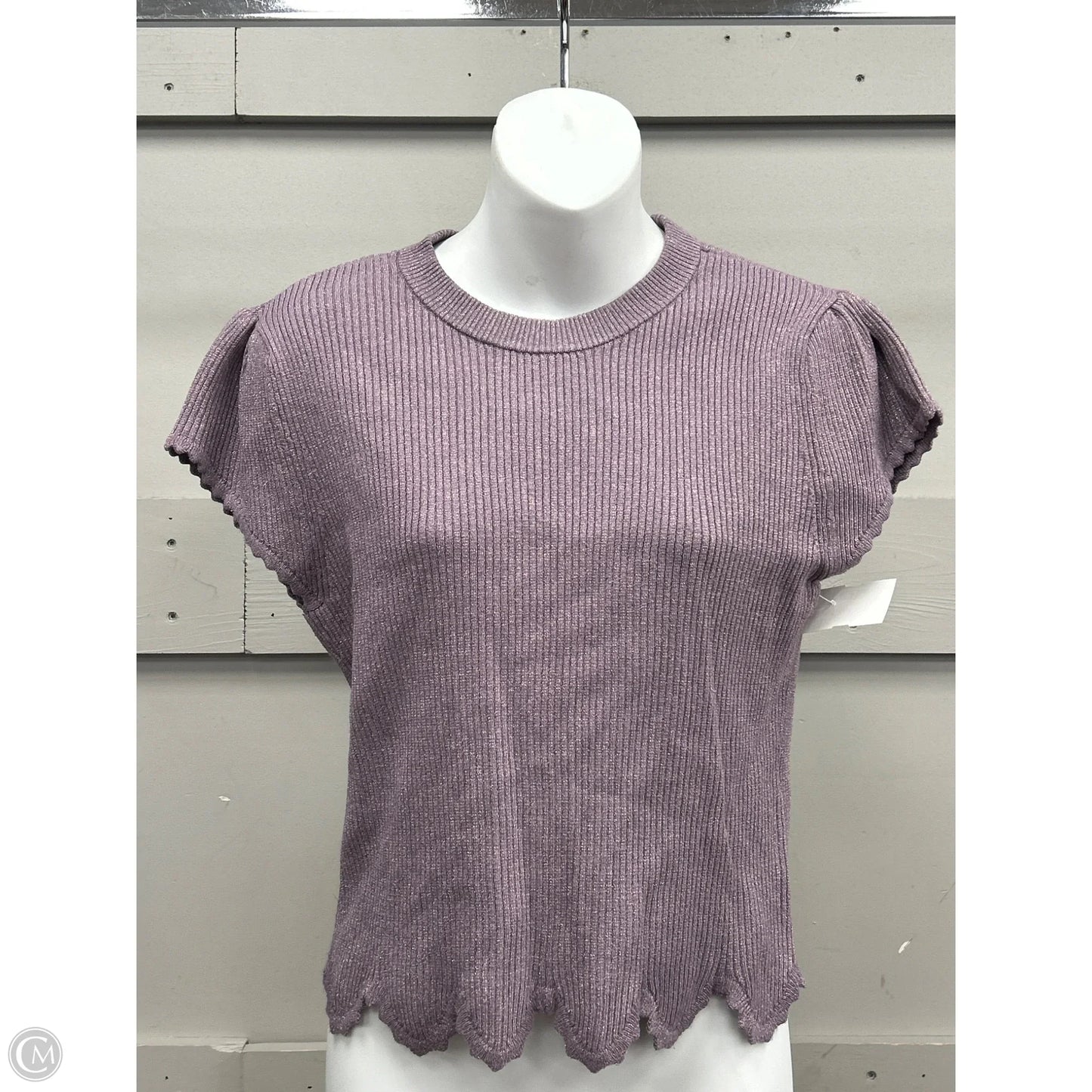 Top Short Sleeve By White House Black Market In Purple, Size: M