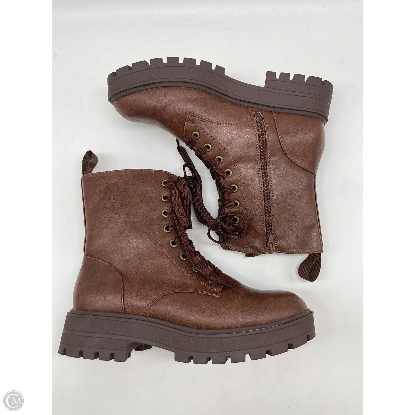 Boots Ankle Flats By Clothes Mentor In Brown, Size: 8