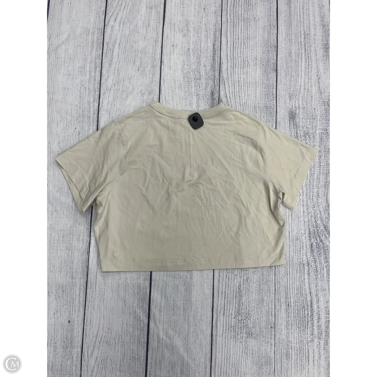 Athletic Top Short Sleeve By Lululemon In Cream, Size: Xl