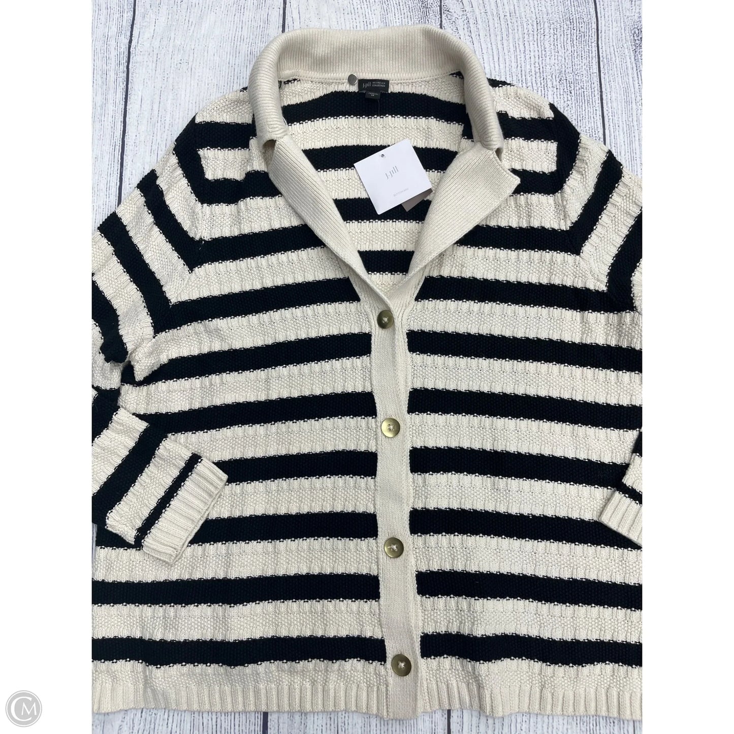 Cardigan By J. Jill In Black & White, Size: 2x