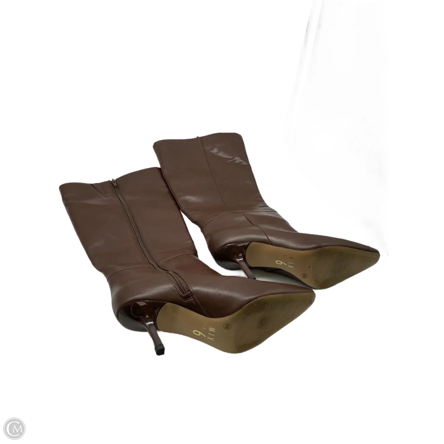 Boots Knee Heels By Mix No 6 In Brown, Size: 10