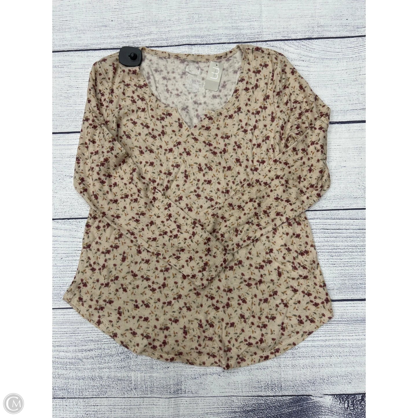 Top Long Sleeve By Maurices In Tan, Size: L