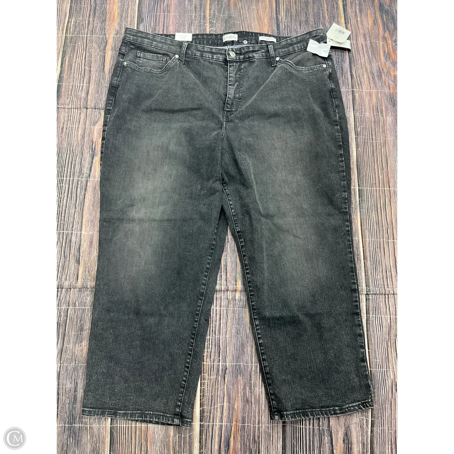 Jeans Cropped By Wonderly In Black, Size: 22