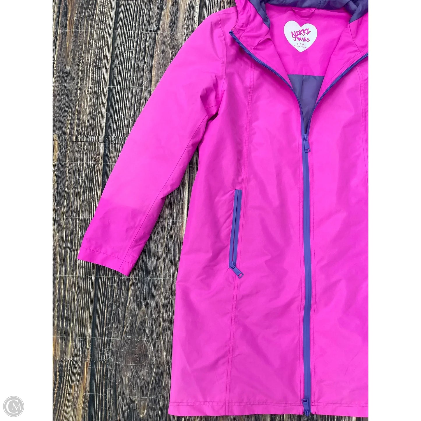 Coat Raincoat By Clothes Mentor In Pink, Size: S