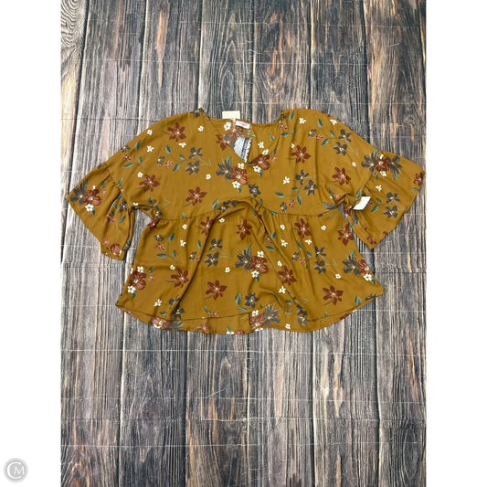 Top Short Sleeve By Andree By Unit In Orange, Size: 1x