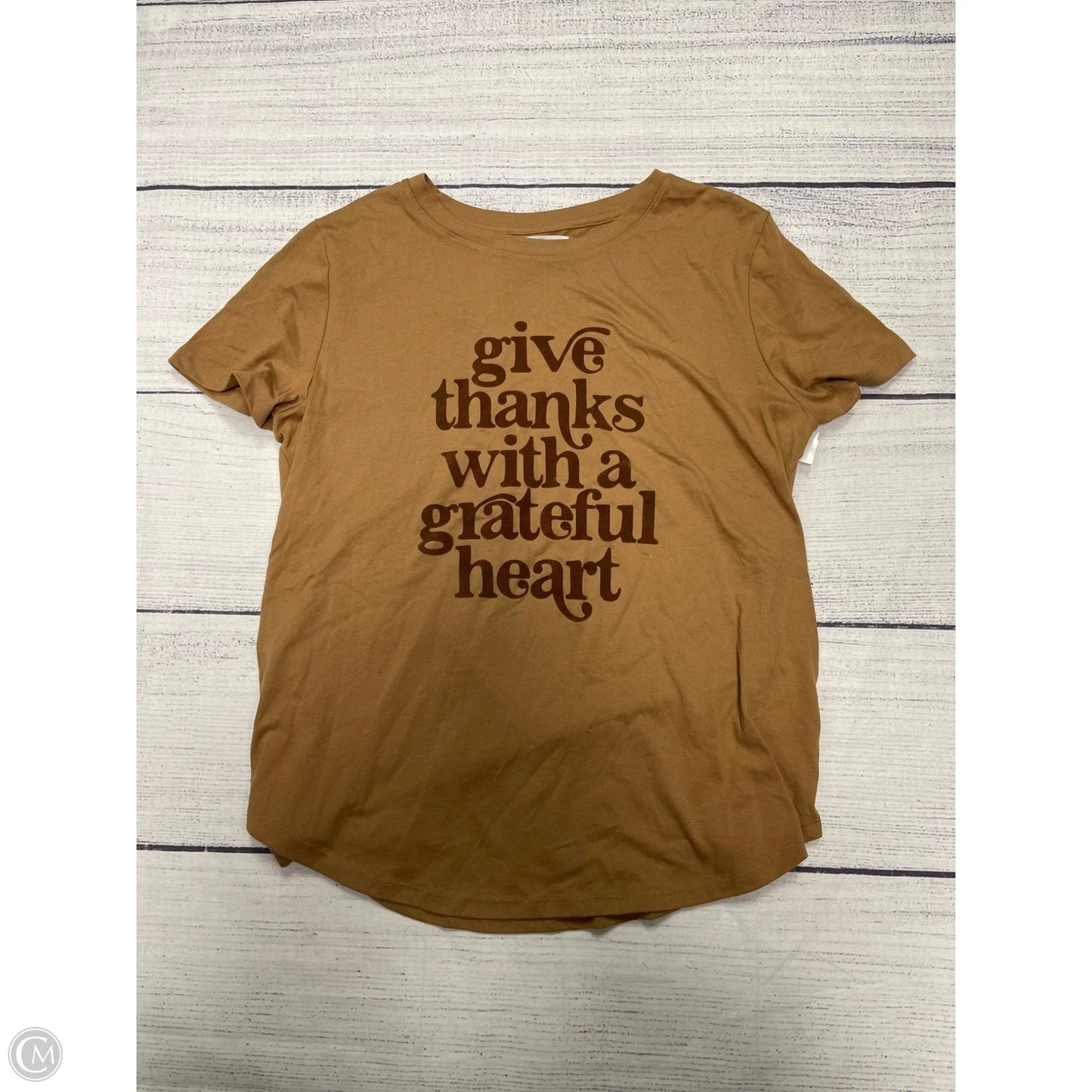 Top Short Sleeve By Maurices In Brown, Size: M
