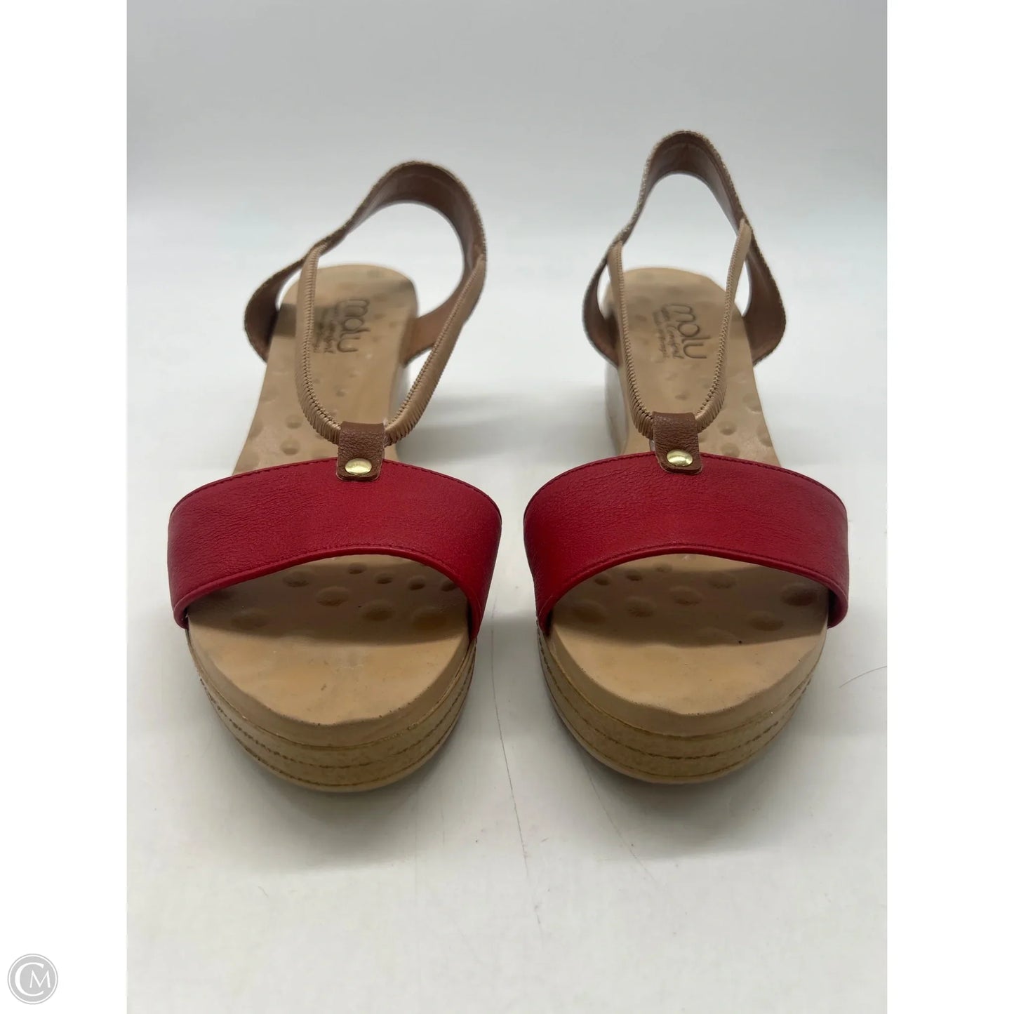 Sandals Heels Wedge By Clothes Mentor In Red, Size: 8