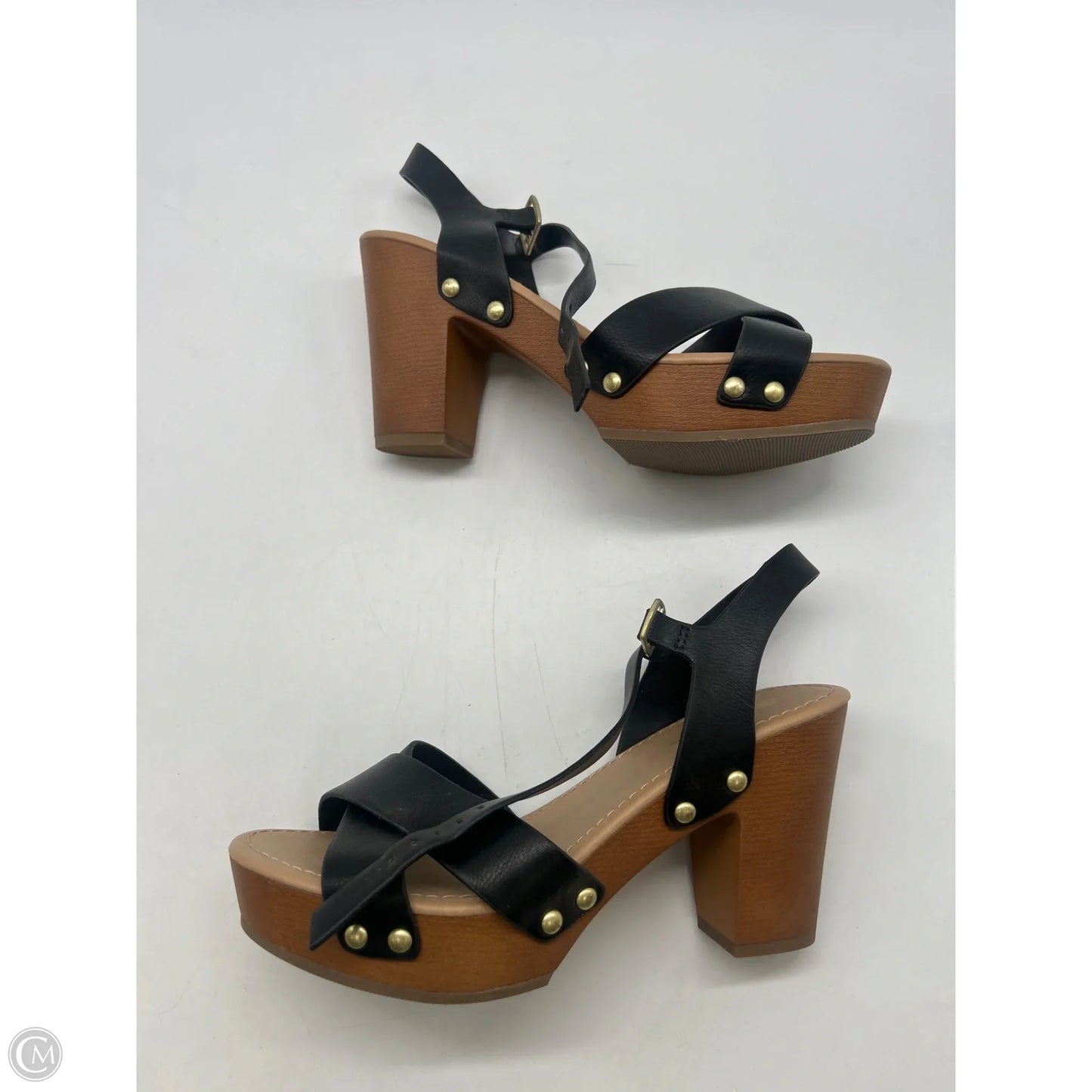 Sandals Heels Block By Soda In Black, Size: 7.5
