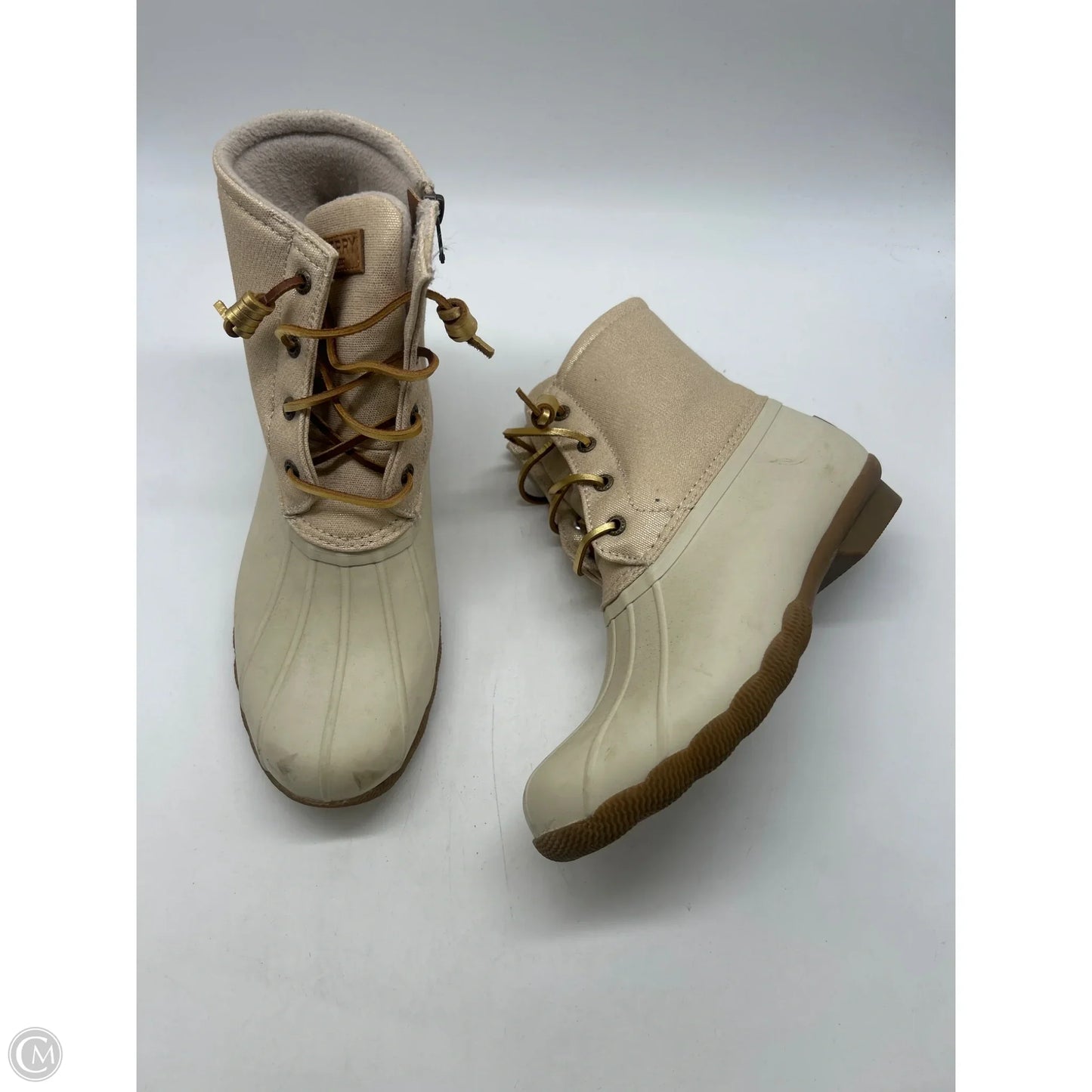 Boots Ankle Flats By Sperry In Cream, Size: 8