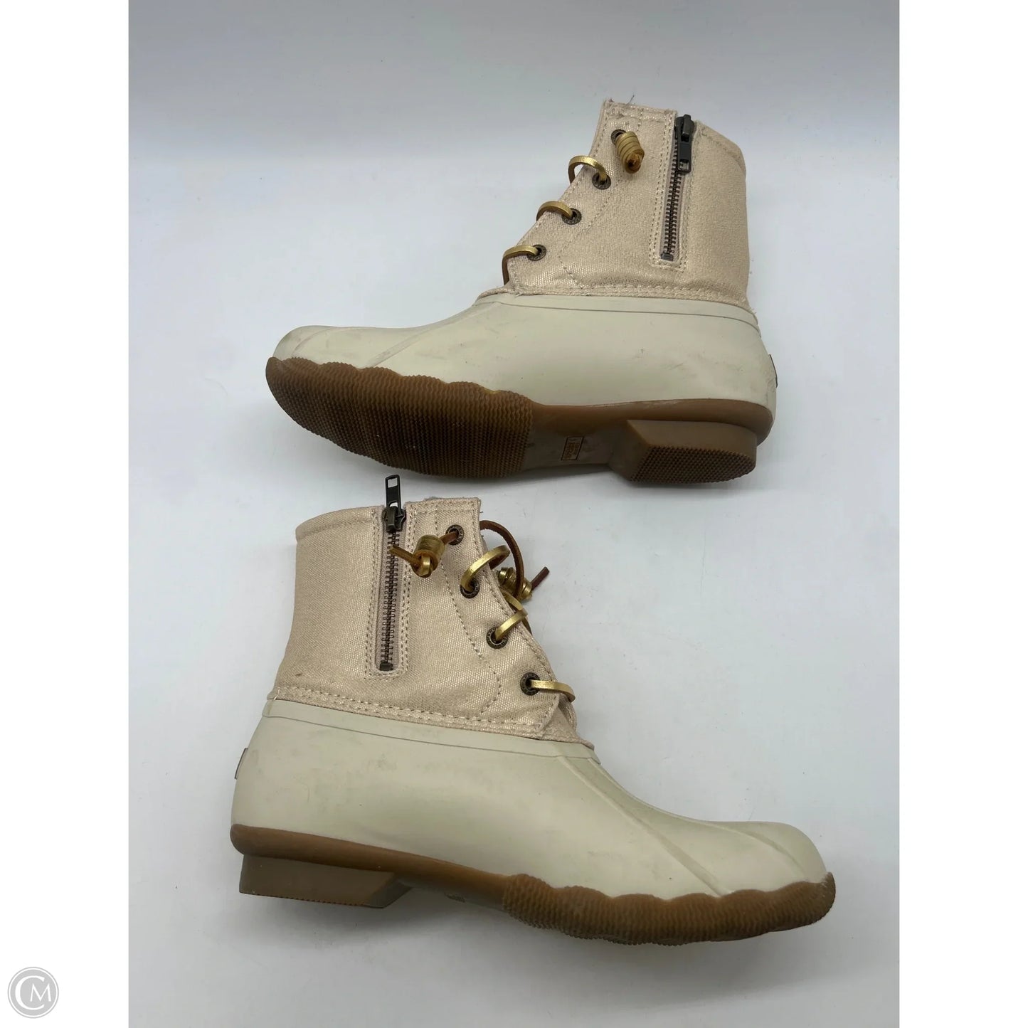 Boots Ankle Flats By Sperry In Cream, Size: 8