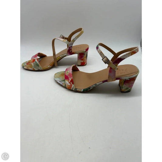 Sandals Heels Block By Naturalizer In Floral Print, Size: 11