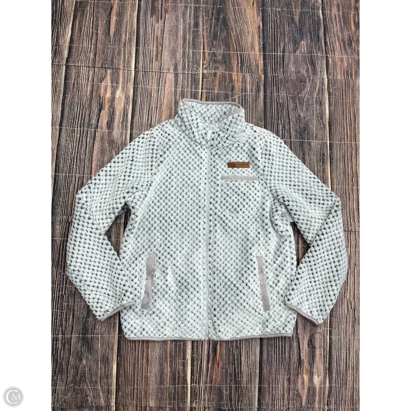 Jacket Fleece By Simply Southern In Grey, Size: Xs