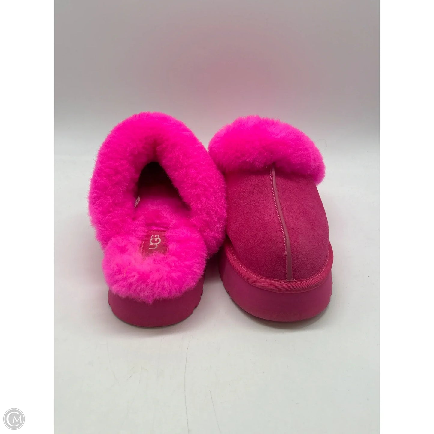 Slippers Designer By Ugg In Pink, Size: 8