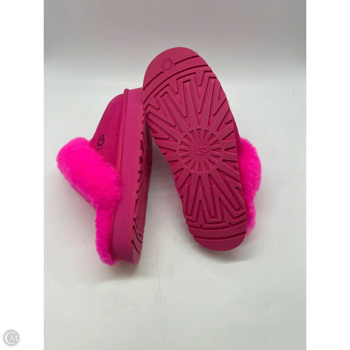 Slippers Designer By Ugg In Pink, Size: 8