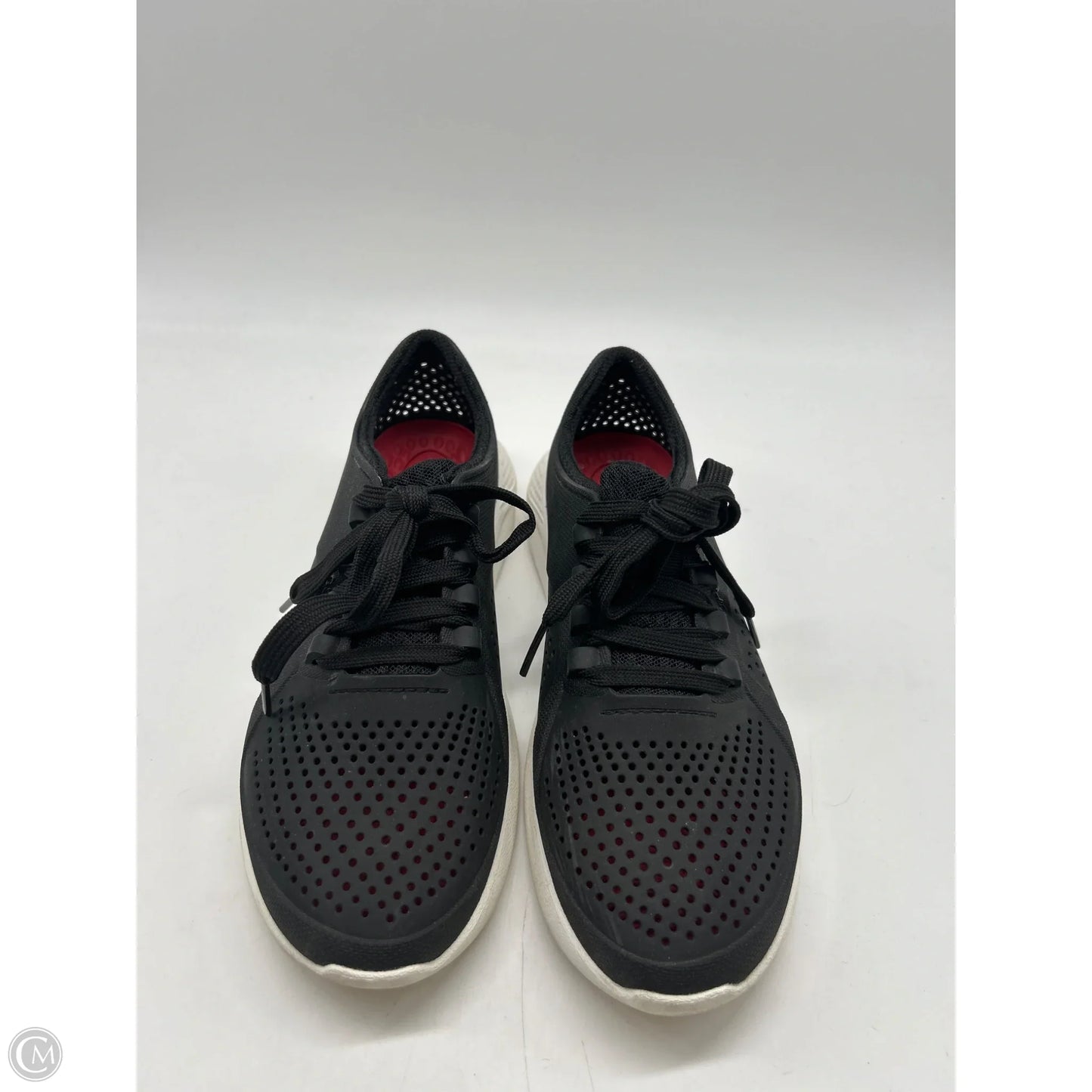 Shoes Flats By Crocs In Black, Size: 7