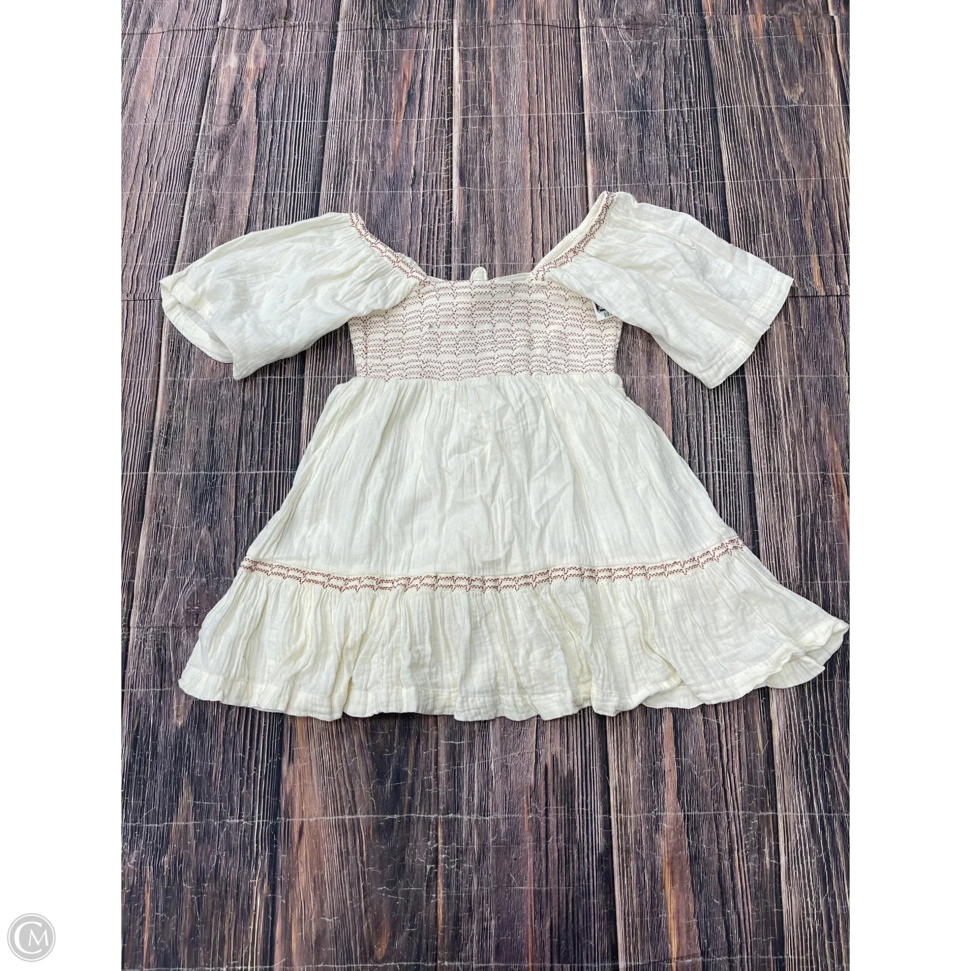 free people cream dress Lost Found Maxi Button up front Dress Casual Short By Free