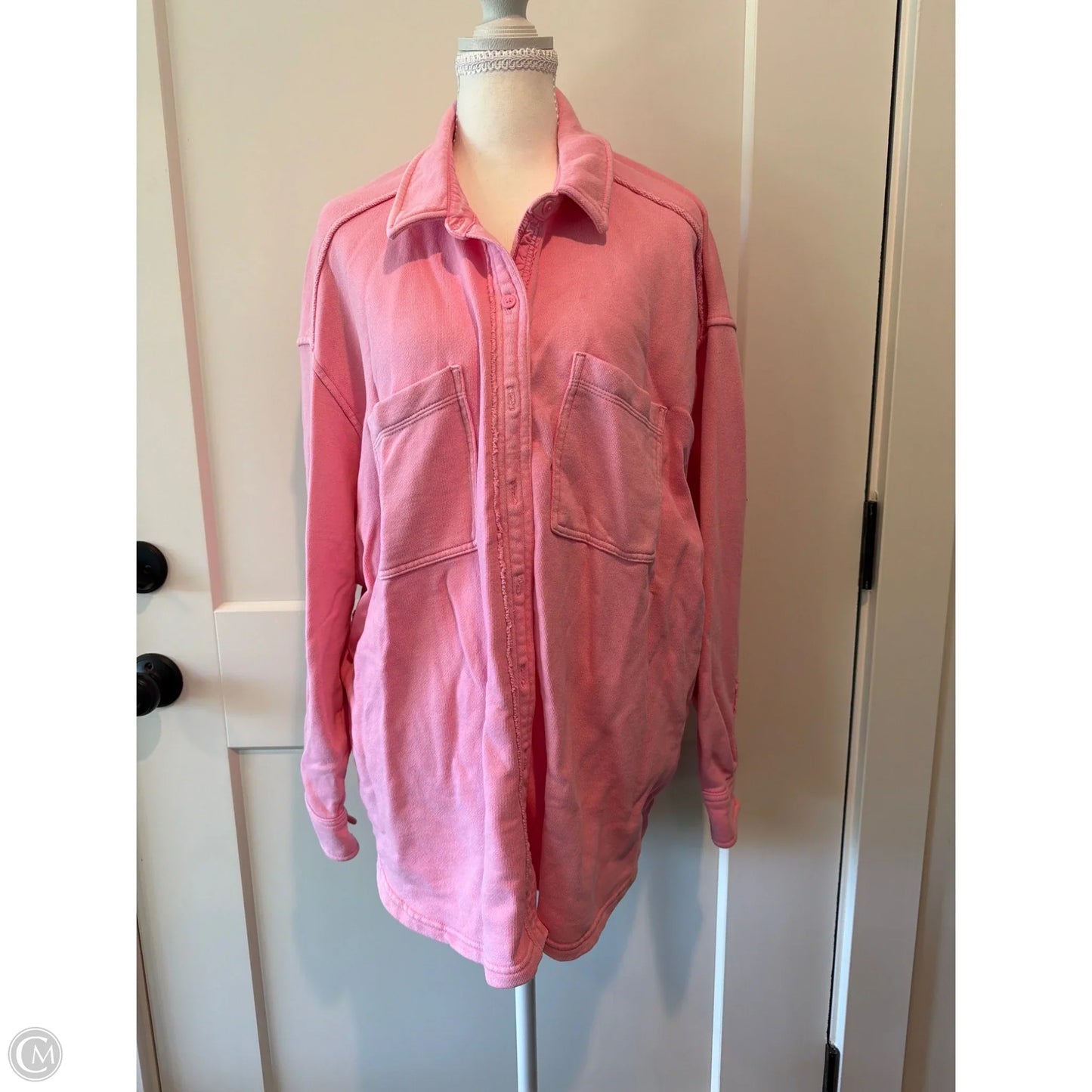 Top Long Sleeve By Aerie In Pink, Size: L