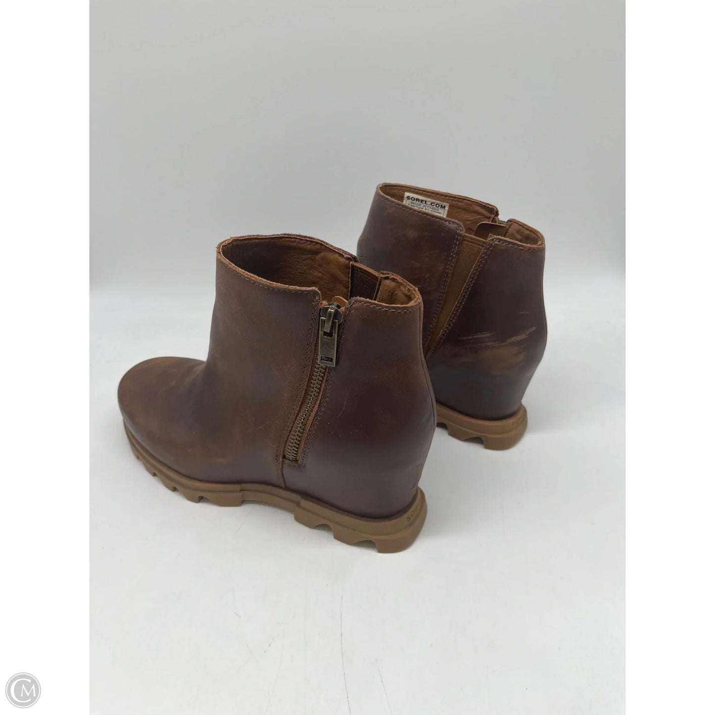 Boots Ankle Heels By Sorel In Brown, Size: 9