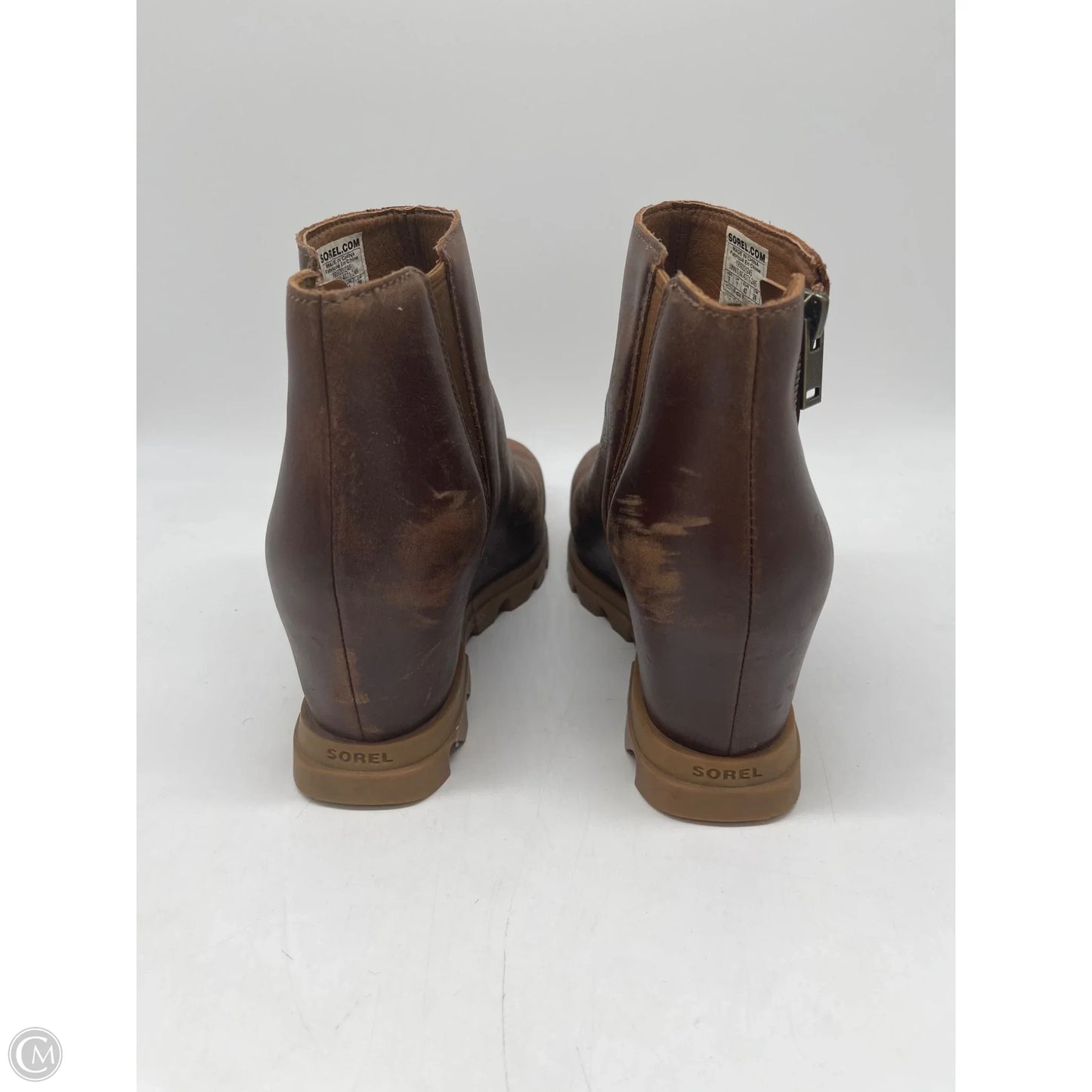 Boots Ankle Heels By Sorel In Brown, Size: 9