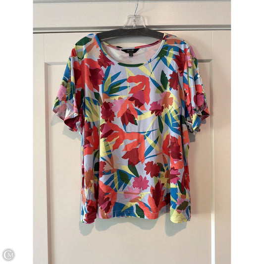 Top Short Sleeve By Nicole By Nicole Miller In Multi-colored, Size: Xl