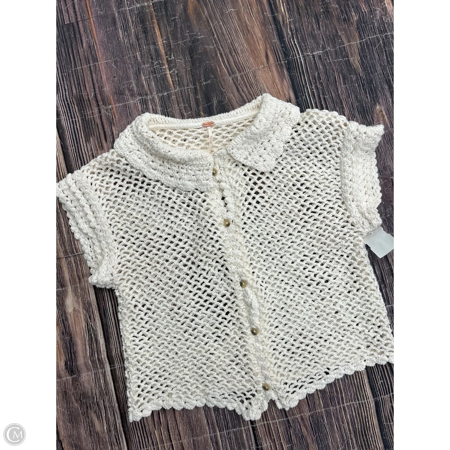 Top Short Sleeve By Free People In Cream, Size: S