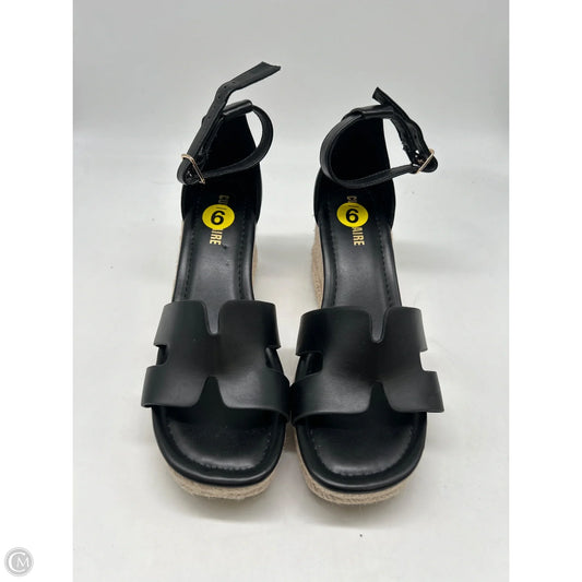 Sandals Heels Wedge By Cushionaire In Black, Size: 9