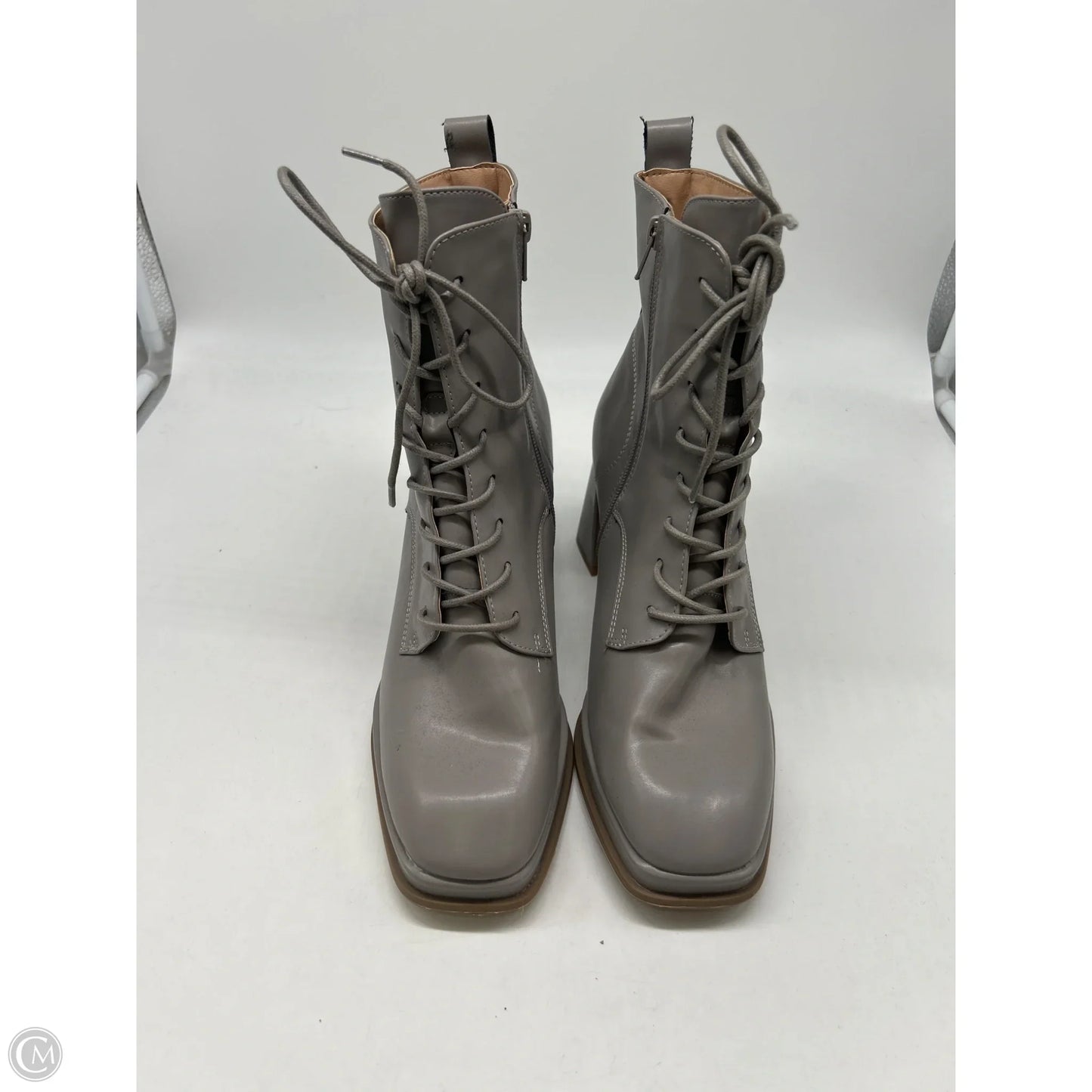Boots Ankle Heels By Journee In Grey, Size: 9