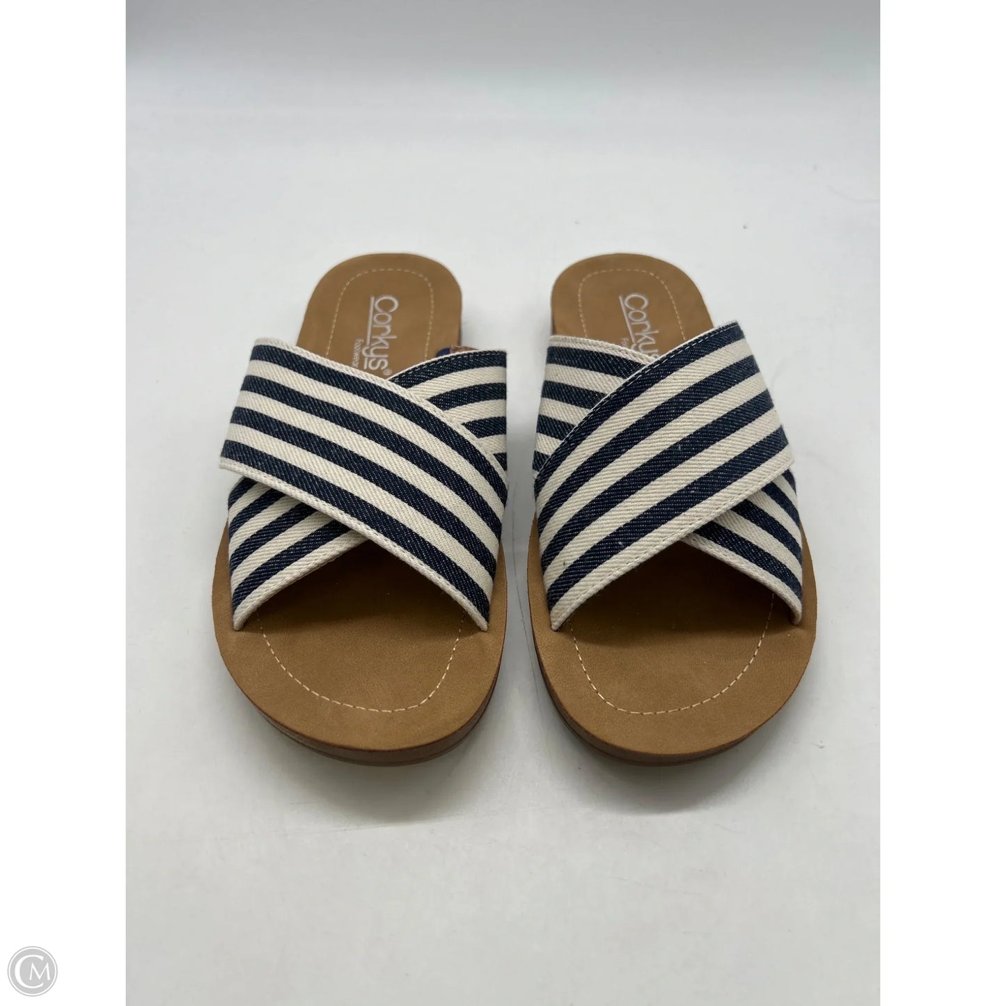Sandals Flats By Corkys In Striped Pattern, Size: 6