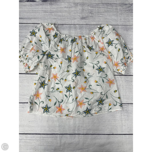 Top Short Sleeve By Cece In White, Size: Xl