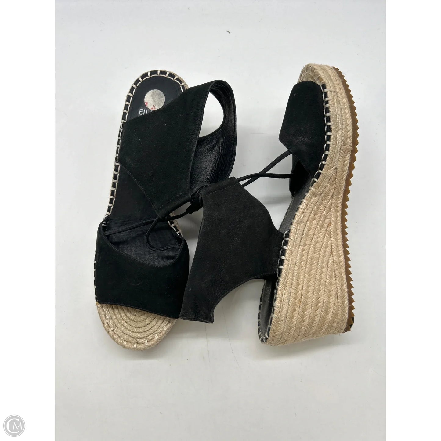 Sandals Heels Wedge By Eileen Fisher In Black, Size: 8