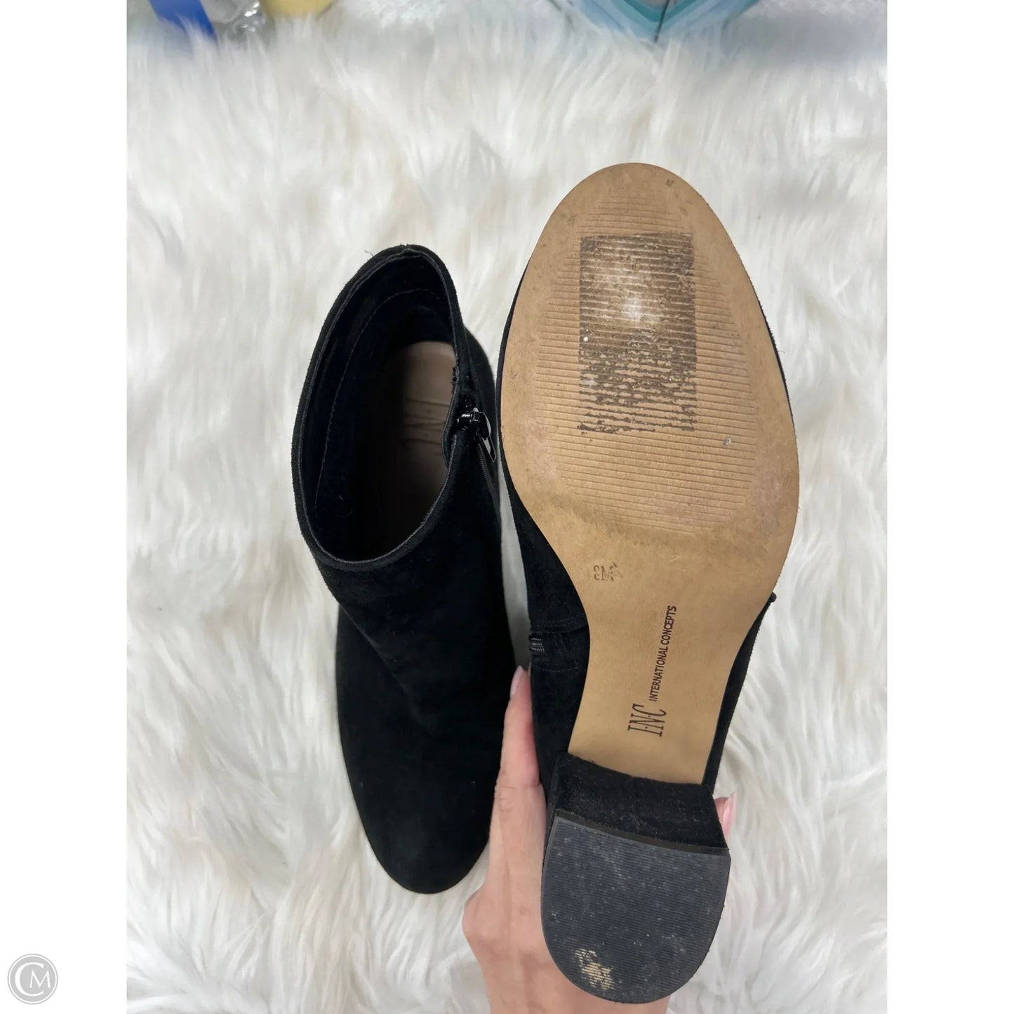 Boots Ankle Heels By Inc In Black, Size: 8