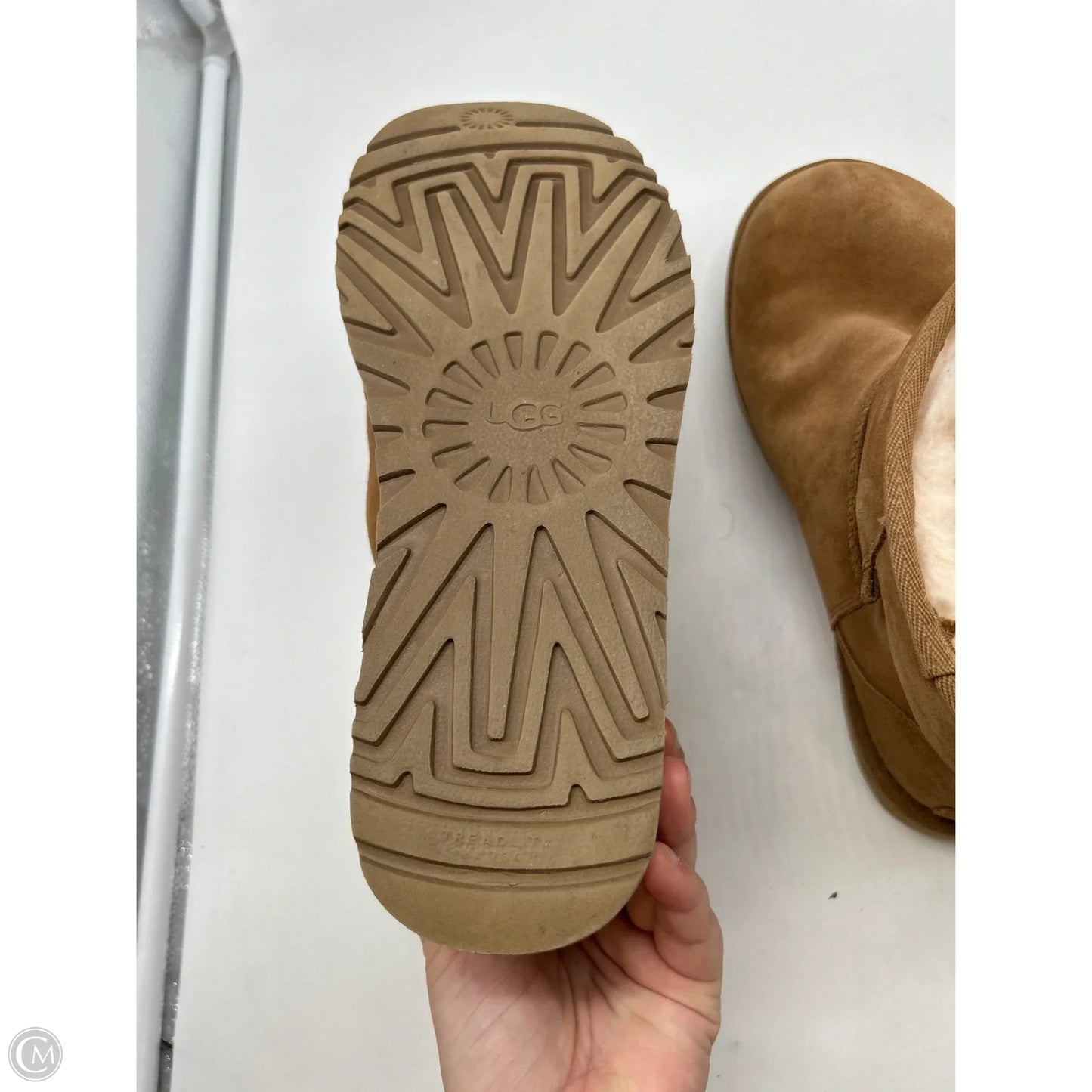 Boots Designer By Ugg In Brown, Size: 8