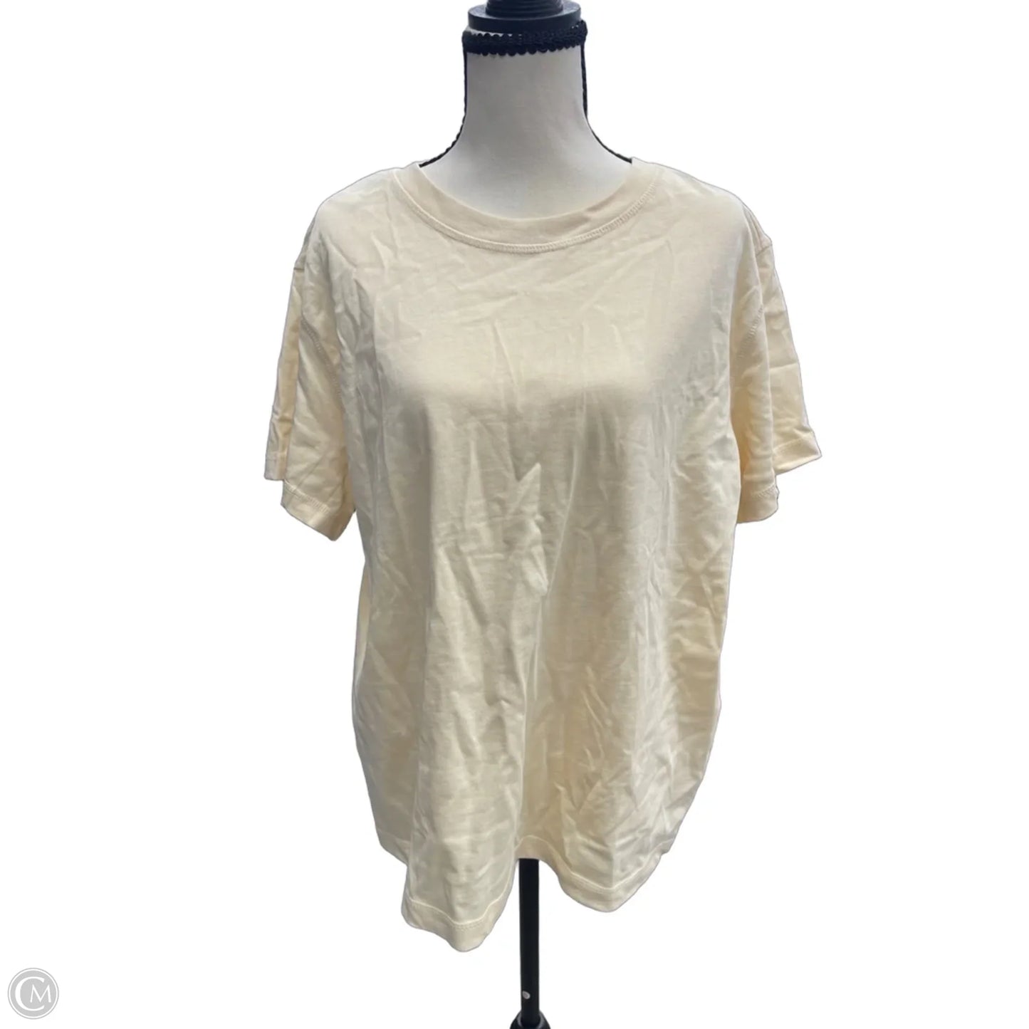 Top Short Sleeve Basic By H&m In Yellow, Size: L