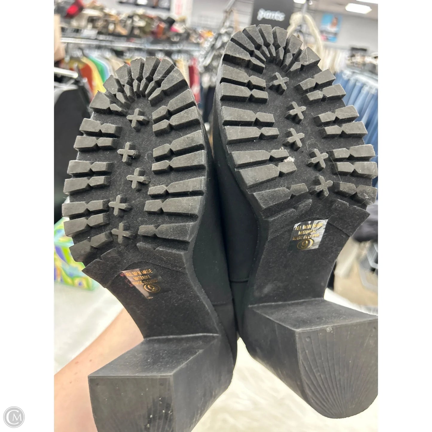 Boots Ankle Heels By Soda In Black, Size: 9