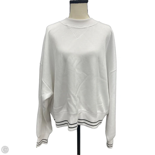 Athletic Sweatshirt Crewneck By Calia In White, Size: L