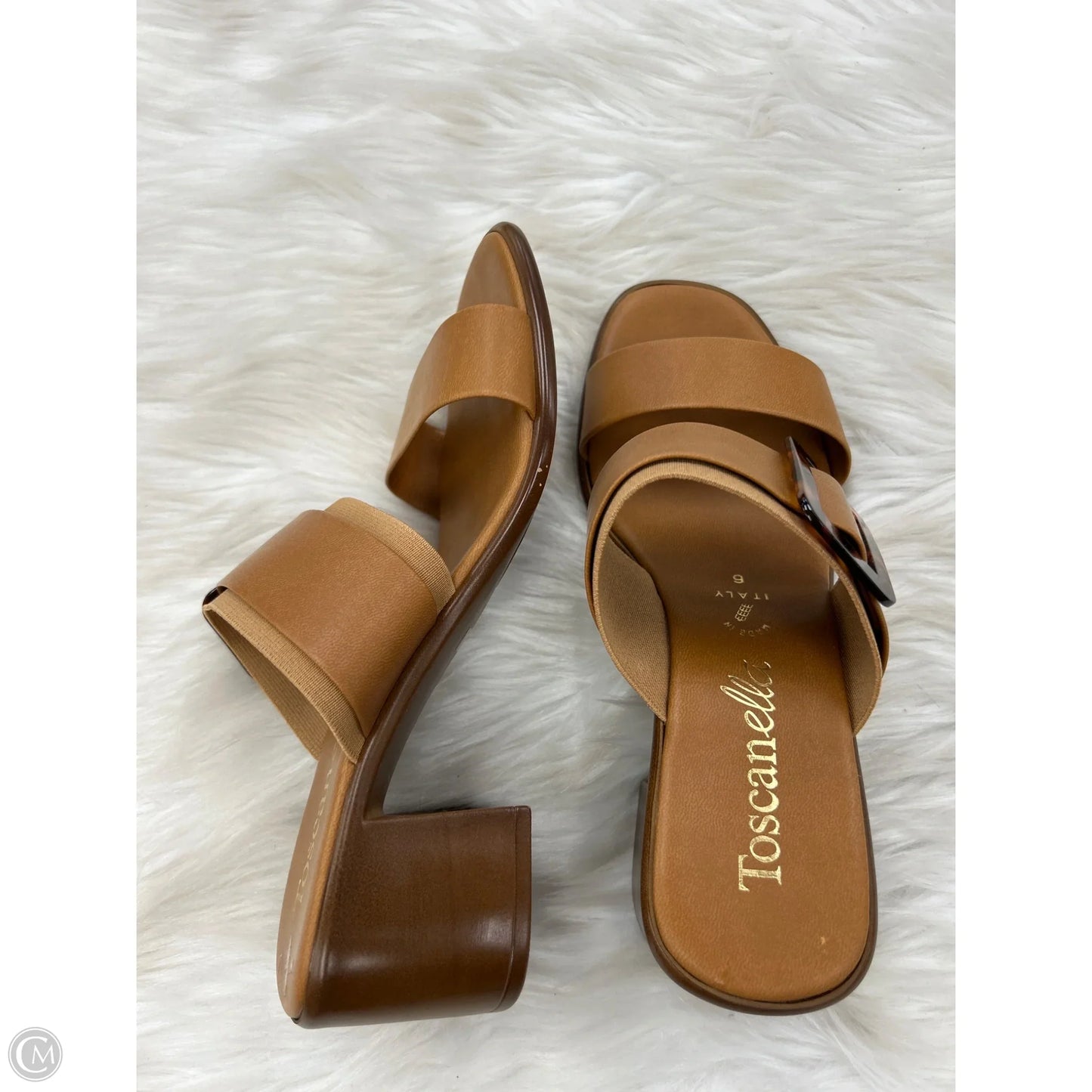 Sandals Heels Block By Toscanella In Brown, Size: 7