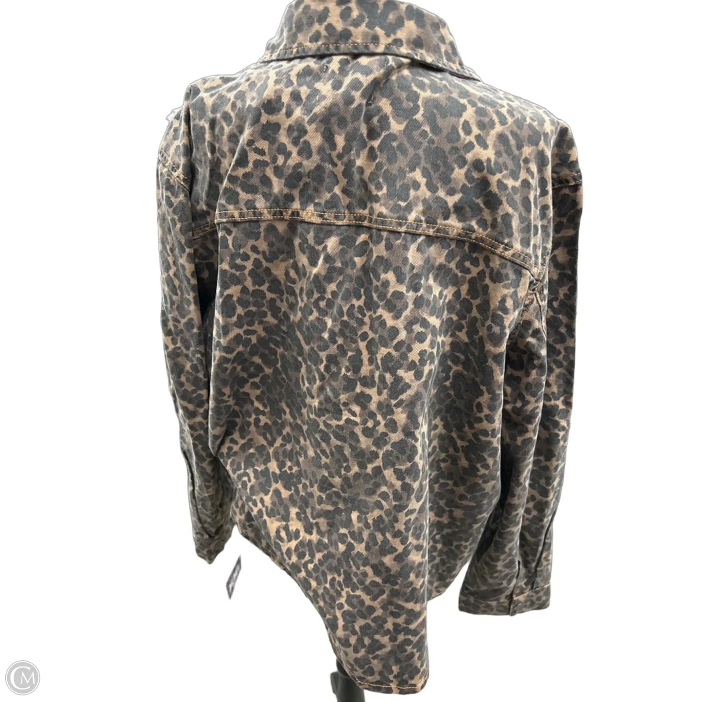 Jacket Shirt By Express In Animal Print, Size: 1x