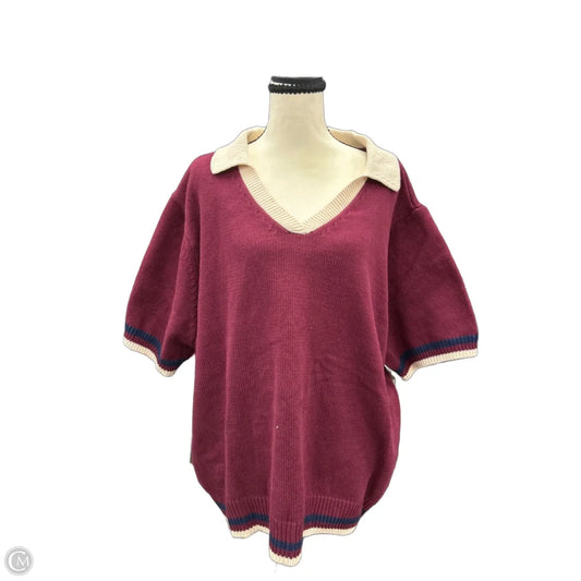 Sweater Short Sleeve By St Johns Bay In Maroon, Size: 3x