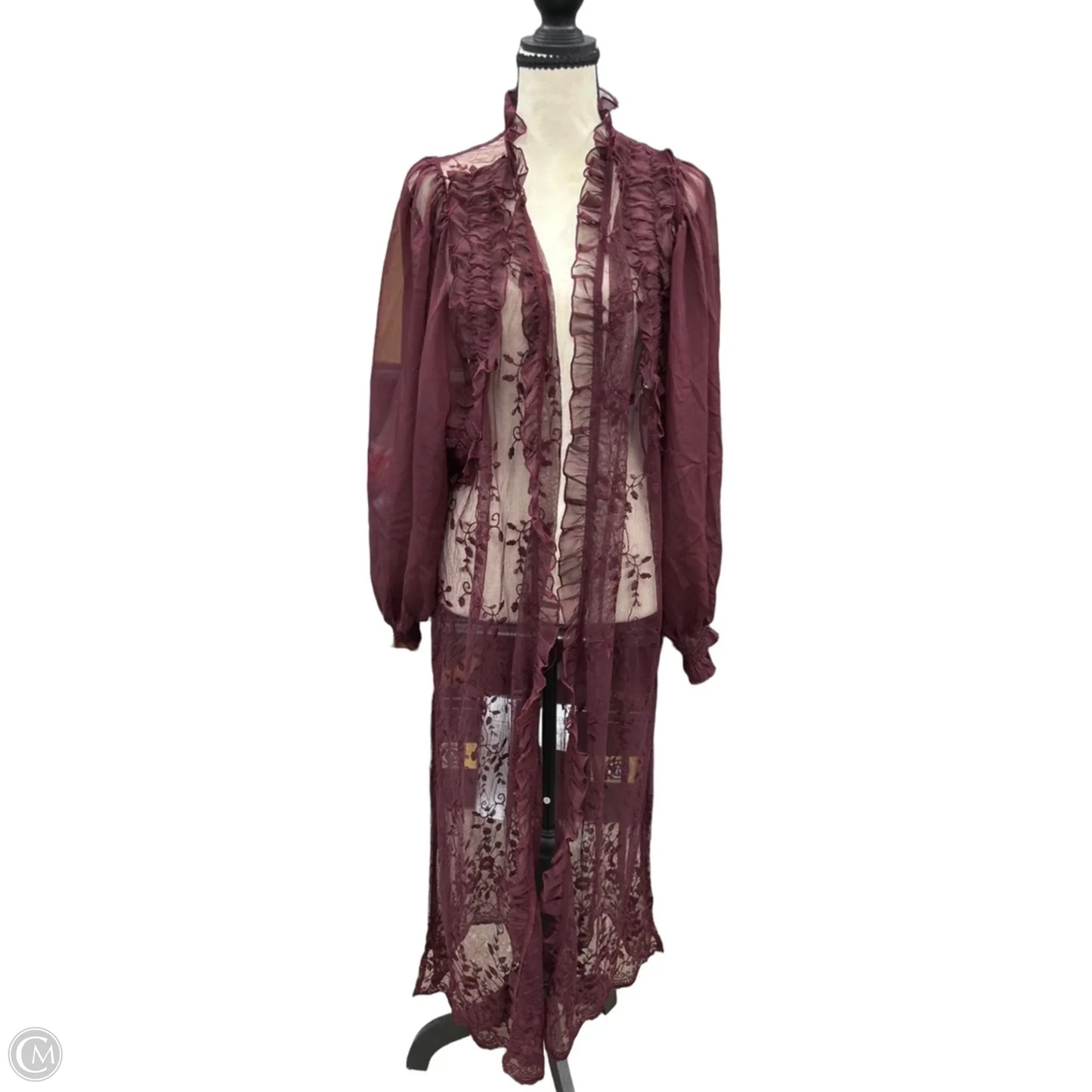 Cardigan By Cato In Maroon, Size: Xl