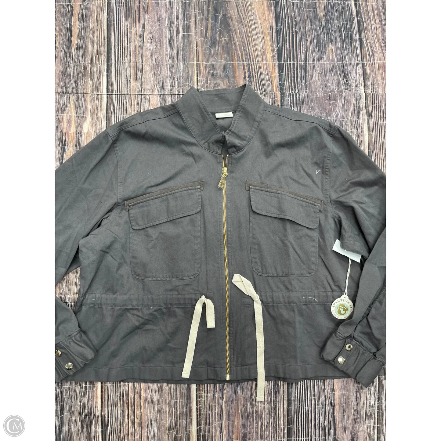 Jacket Designer By Spartina In Grey, Size: 1x